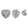 14k White Gold 3/8 CTW Diamond Halo-Style Stud Earrings