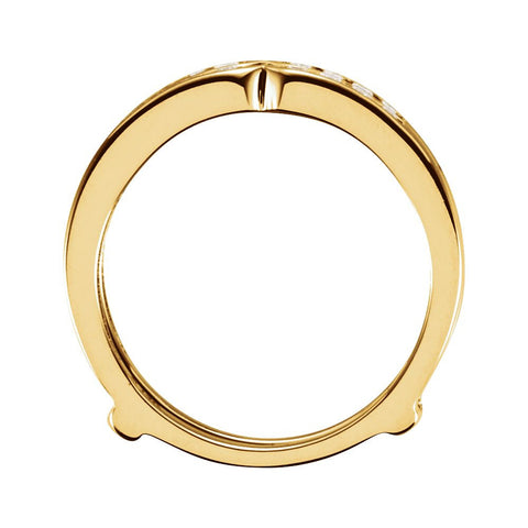 14k Yellow Gold 1/4 CTW Diamond Ring Guard, Size 7