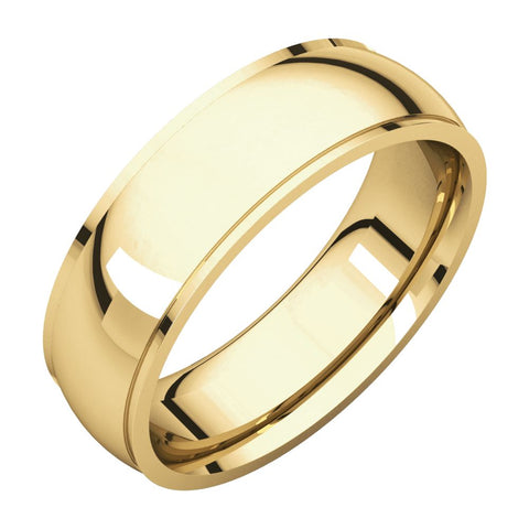 14k Yellow Gold 6mm Comfort Fit Edge Band , Size 8.5