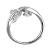 14k White Gold .07 CTW Diamond Leaf Ring, Size 7