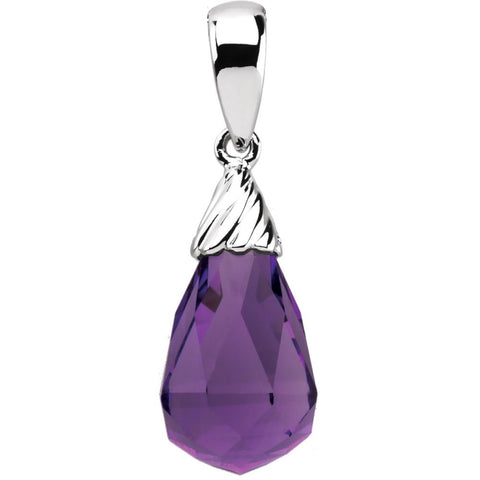 14k White Gold Amethyst Pendant