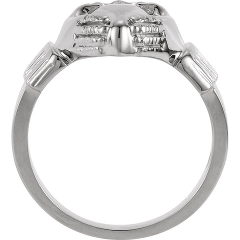 14k White Gold 14.5x10.5mm Ladies Claddagh Ring, Size 6