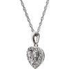 14k White Gold 3/8 CTW Halo-Style Diamond Heart 18" Necklace