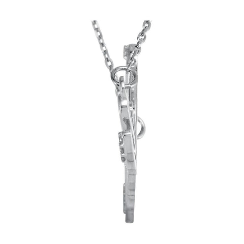 Sterling Silver .08 CTW Diamond "Love" Design 18" Necklace
