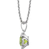 14k White Gold Peridot & .05 CTW Diamond 18" Necklace