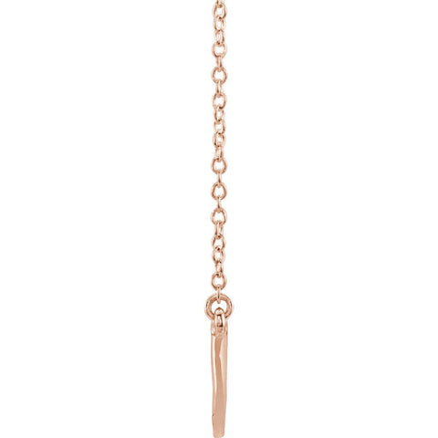 14k Rose Gold Curved 19.9" Bar Necklace