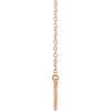 14k Rose Gold Curved 19.9" Bar Necklace