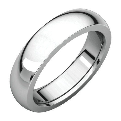 14k White Gold 5mm Heavy Comfort Fit Band, Size 11
