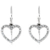 14k White Gold Heart Earrings