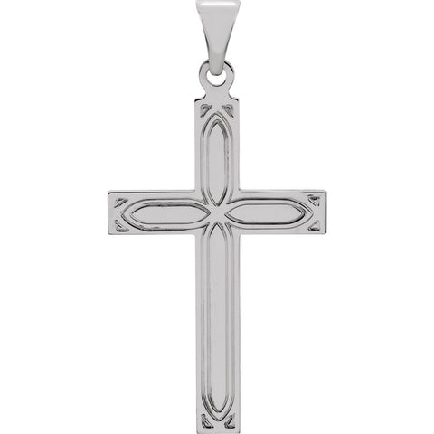 14k White Gold Cross Pendant