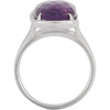Sterling Silver 25x10mm Rose Quartz Ring, Size 7