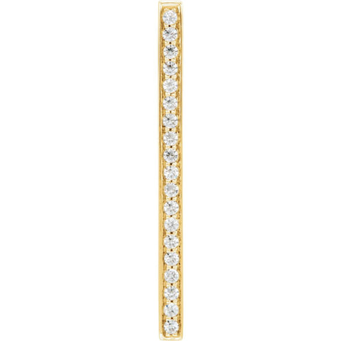 14k Yellow Gold 1/5 CTW Diamond Vertical Bar Pendant