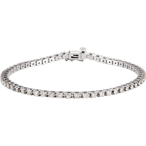 14k White Gold 2 CTW Diamond Line 7.25" Bracelet