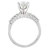 14k White Gold 6.5mm Round Forever Classic™ Moissanite Accented Engagement Ring, Size 7