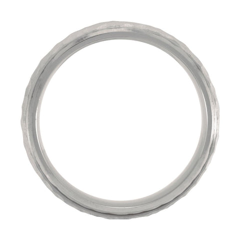 Titanium & Gold Immerse Plated 7mm Hammered Finish Beveled Edge Band Size 9