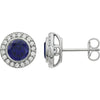 Sterling Silver Dark Blue Cubic Zirconia Earrings