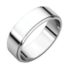 Flat Edge Wedding Band Ring in 10k White Gold ( Size 13 )