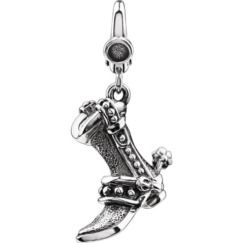 Sterling Silver Cowboy Boot Charm