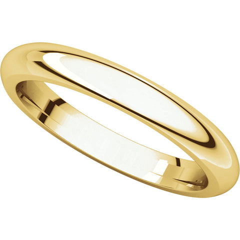 18k Yellow Gold 3mm Comfort Fit Band, Size 6.5