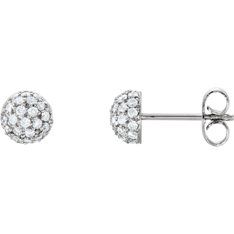 14k White Gold 1/2 CTW Diamond Earrings