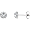 Pair of 1/2 CTTW Diamond Earrings in 14k White Gold