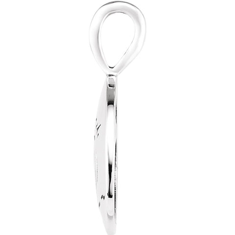 Sterling Silver Heart print Jesus Pendant