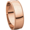 14k Rose Gold 6mm Light Milgrain Band, Size 4
