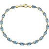 14k Yellow Gold Sky Blue Topaz 7" Bracelet