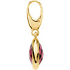 14k Yellow Gold Genuine Rhodolite Garnet Charm