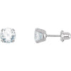 Elegant and Stylish Pair of 07.00 MM Inverness Palladium Plated Cubic Zirconia Earrings in Nickel Plated , 100% Satisfaction Guaranteed.