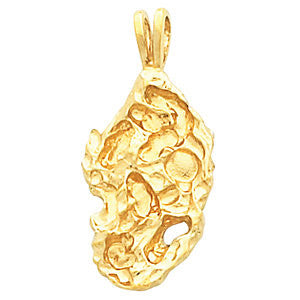14k White Gold Nugget Pendant