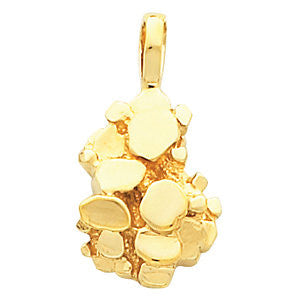14k Yellow Gold Nugget Pendant