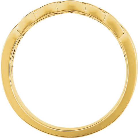 14k Yellow Gold Fancy Band, Size 6