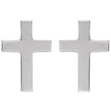 14k White Gold 10x6mm Cross Earrings