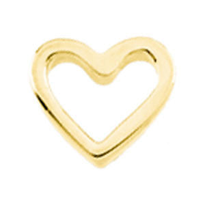 14k White Gold 7x6mm Heart Chain Slide