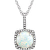 0.015 CTTW Halo-Styled Necklace in Sterling Silver