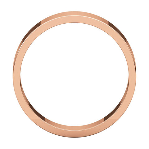 14k Rose Gold 5mm Flat Band, Size 7.5