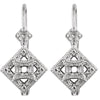 14k White Gold Filigree Earring Mountings