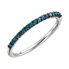 14k White Gold 1/6 ctw. Blue Diamond Stackable Ring, Size 7