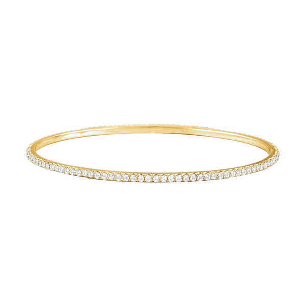 14k Yellow Gold 3 CTW Diamond Stackable Bangle Bracelet