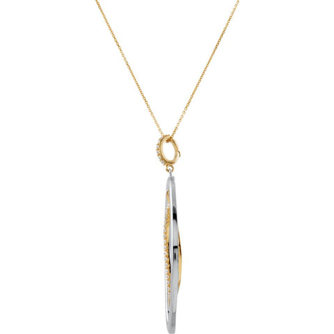 Sterling Silver & 14k Yellow Gold 1/6 CTW Diamond 18" Necklace
