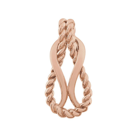14k Rose Gold Teardrop Rope Design Pendant