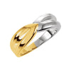 Two Tone Metal Fashion Ring in 14k Yellow Gold ( Size 6 )