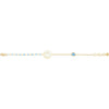 18K Yellow Gold Vermeil Blue Chalcedony 7.5" Bracelet