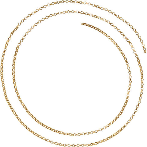 14k Yellow Gold 1.5mm Hollow Belcher Rolo 18" Chain