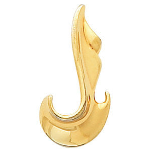 14k White Gold Freeform Pendant