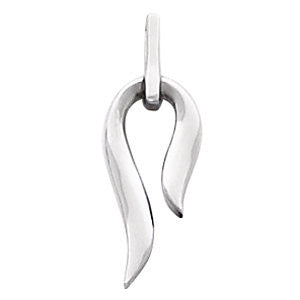 14k White Gold Freeform Pendant