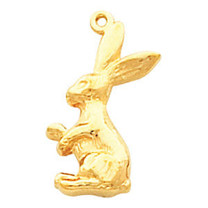 14k Yellow Gold Rabbit Pendant