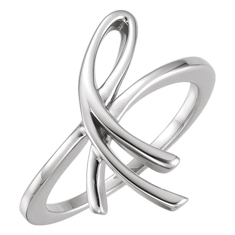 14k White Gold Freeform Ring, Size 7
