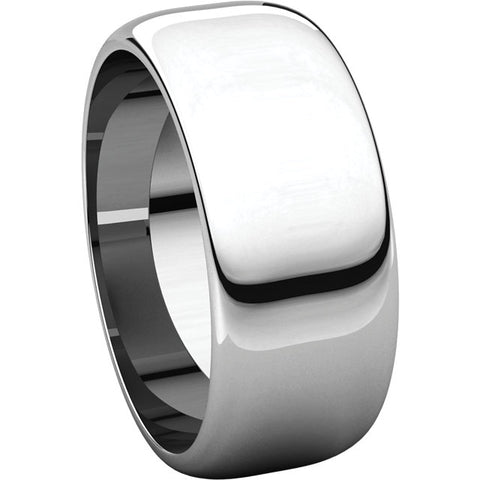 Sterling Silver 8mm Half Round Band, Size 6